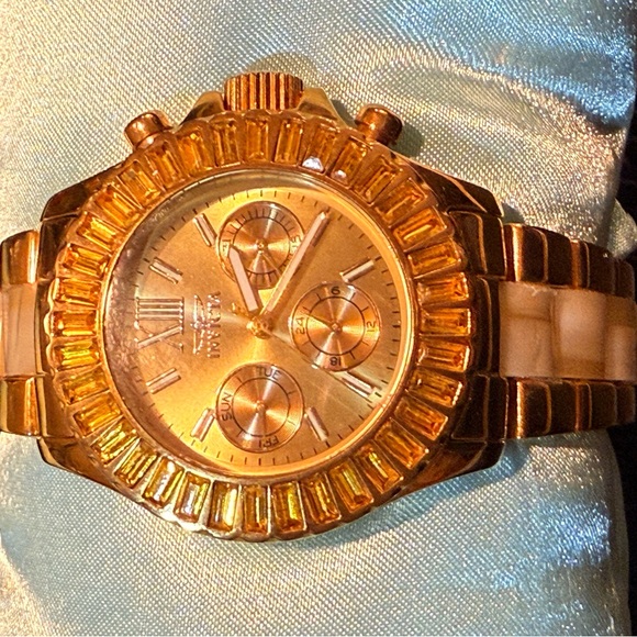 Invicta Swarovski Crystal Watch Citrine Baguettes main image 8